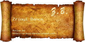 Zrinyi Bence névjegykártya